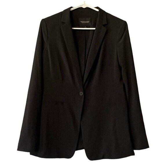 Banana Republic Long & Lean Women's Blazer Black Machine Washable Size 8 Career‎ - Picture 1 of 12